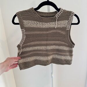Monica Cordera patched handmade sleeveless shell knit top
